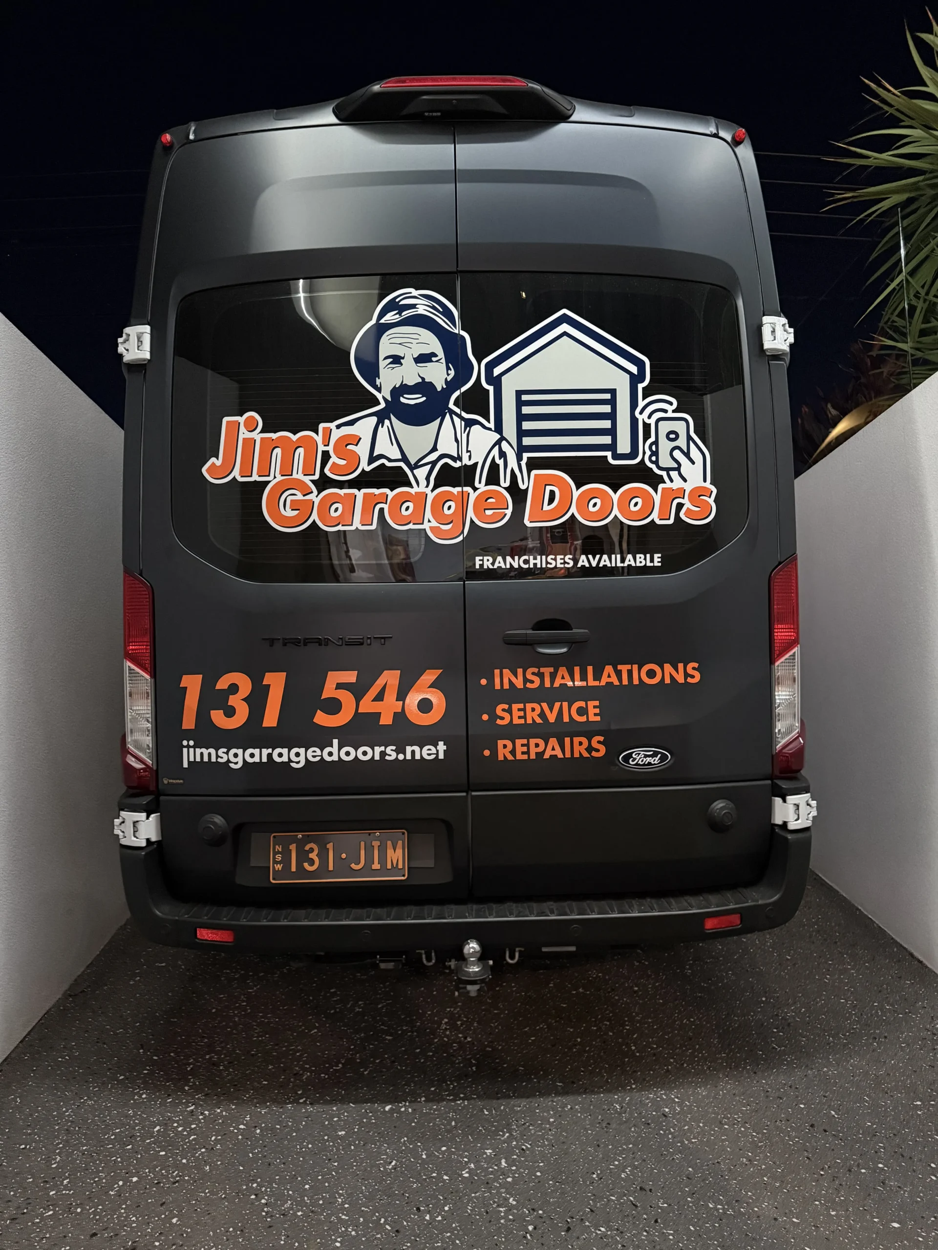 Jim's Garage Doors Perth service van